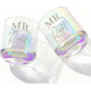 Physkoa Mr Right and Mr Always Right Whiskey Glasses